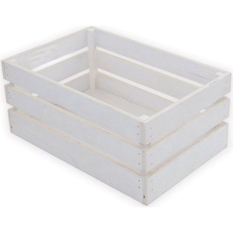 Lupia - Cassetta Contenitore in Legno Bianca Design Vintage Stile Cassette da Frutta Multiuso per Casa, Ufficio e Giardino Decorazione Eventi, Natale, Pasqua 15x21 Altezza 10 cm