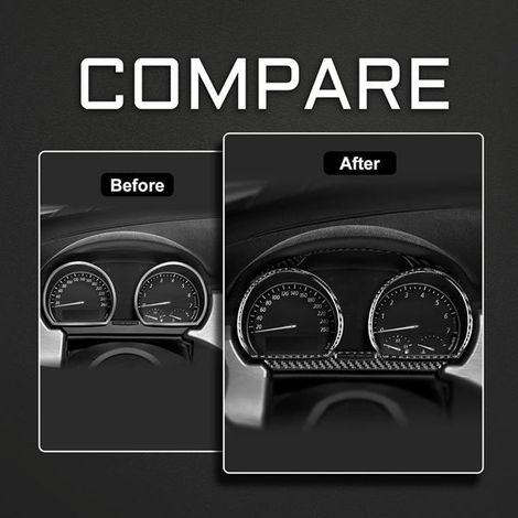 Un jeu d'autocollants décoratifs en fibre de carbone souple pour compteur de vitesse, compatibles avec les BMW Z4 E85 et E86 (2004-2008). (1/4)