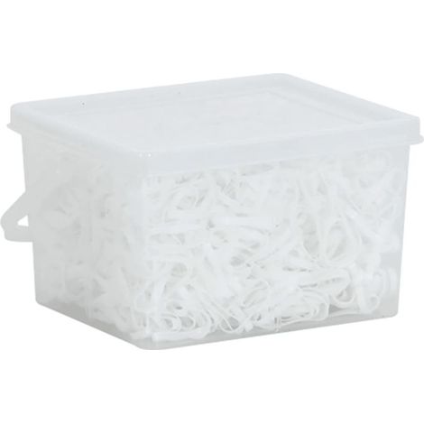 Élastiques de crinière pour chevaux, 2500 pièces, silicone blanc (1/5)