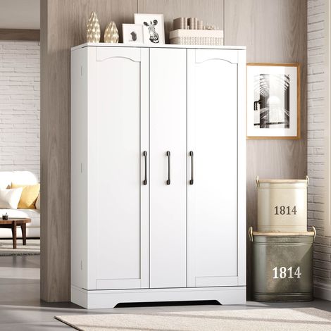 Küchenschrank mit 2 Türen, Gewürzregalen und 4-stufigem Vertikalauszug, für Küche, MDF Weiß, 120 × 78 × 35 cm (1/5)
