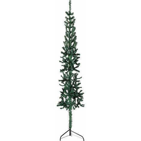 Künstlicher Halb-Weihnachtsbaum mit Ständer Schlank Grün 120 cm