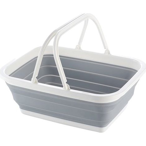 Cesto portabiancheria pieghevole ZEYNOMAX, lavabo portatile salvaspazio con maniglia, 38,5 x 28,5 x 15,5 cm. (1/5)