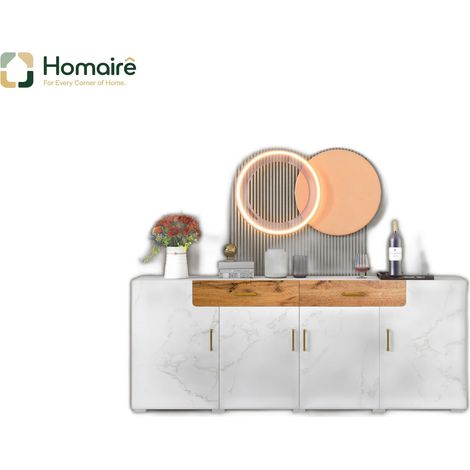 Flur- Garderobenschrank weiß aus Spanplatte und Polyester 208 x 39.5 x 80 cm HOMAIRE (1/5)