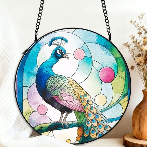 Attrape-soleil vitrail cheval 20 cm décoration suspendue fenêtre animal lumineux cadeau Noël (1/5)