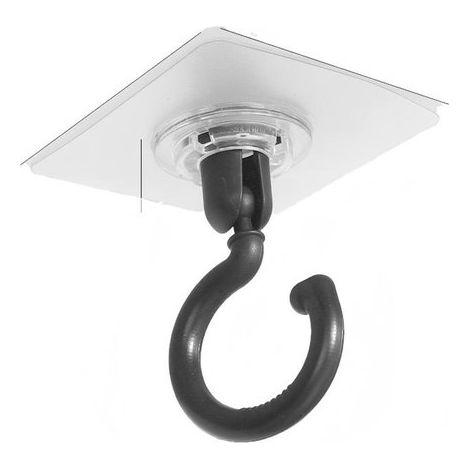 Kunststoffhaken,7 x 7 x 8,5 cm,Schwenkbare Deckenhaken,Deckenhaken fürs Badezimmer,Selbstklebende Haken für die Küche,360°/180° drehbar (1/5)