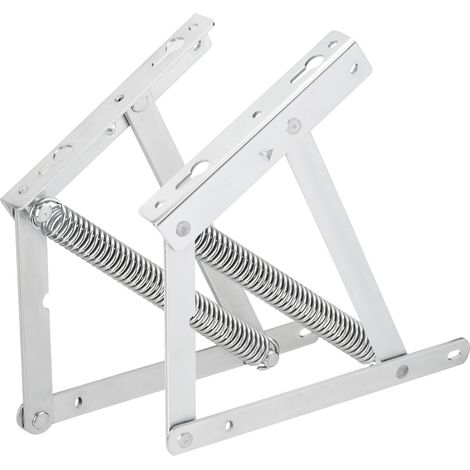 1 Paar Bettkastenbeschläge weiß 63° Öffnungswinkel mit Feder Springaufbeschlag Bettkastenscharnier für aufklappbare Liegen und Betten mit Bettkästen von SOTECH (1/4)