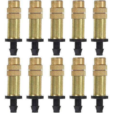 Copper Misting Nozzles, High Pressure Atomizing Water Spray Nozzle Kit for Patio Cooling & Irrigation, 10Pcs Set (1/5)