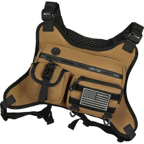 Gilet de course pour homme avec poche poitrine sportive, déperlant et léger, poche avant