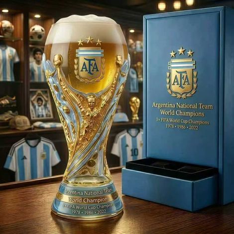 Trophée de champion du monde d'Argentine Verre à bière Verre à whisky