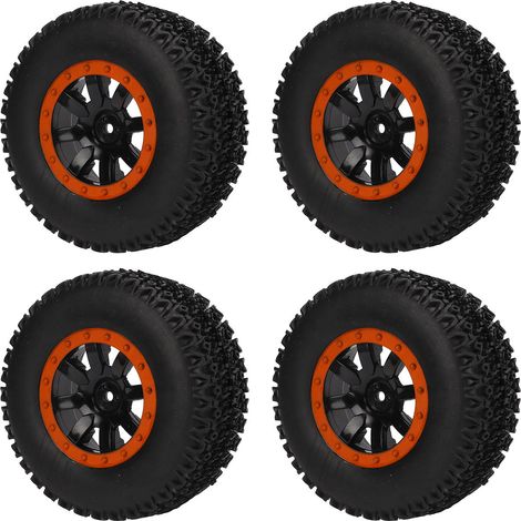 Satz mit 4 Short Course Truck Reifen, 12 mm Sechskant, Gummiräder für Traxxas Slash (HPIOrange). (1/5)