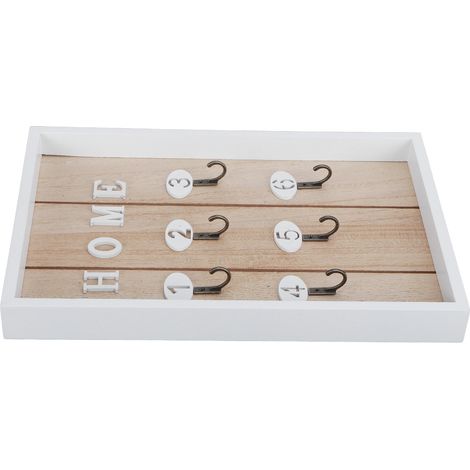 Porte-clés mural en bois - Organisateur et support décoratif pour clés (D) (1/5)