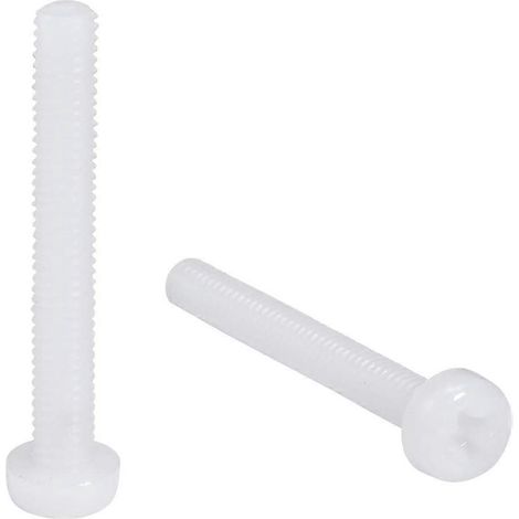Vis à métaux M4x30mm à tête cylindrique Phillips en nylon, 50 pièces, blanches (1/5)