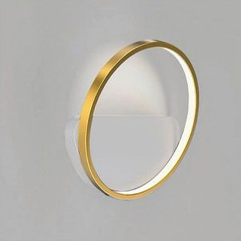 TRADE SHOP - Applique Parete Led 14w Cerchio Oro Lampada Tonda Design Moderno Luce 6500k 71262 - (1/5)