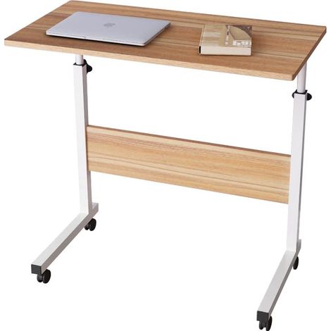 Soges Laptoptisch Beistelltisch PC Tisch Notebook Sofatisch Laptopständer mit Rollen