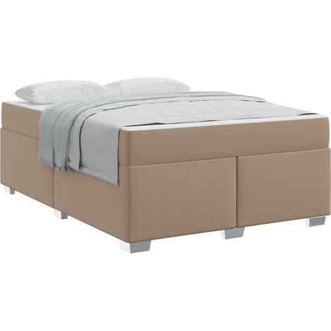 Maison Exclusive - Cadre de lit avec matelas Cappuccino 160 x 200 cm tissu (1/5)
