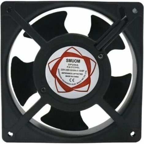 Ventilateur axial pour cassette de cheminée, insérable, haute température, de pales métalliques, silencieux et universel. 120 x 120 x 38 mm. -