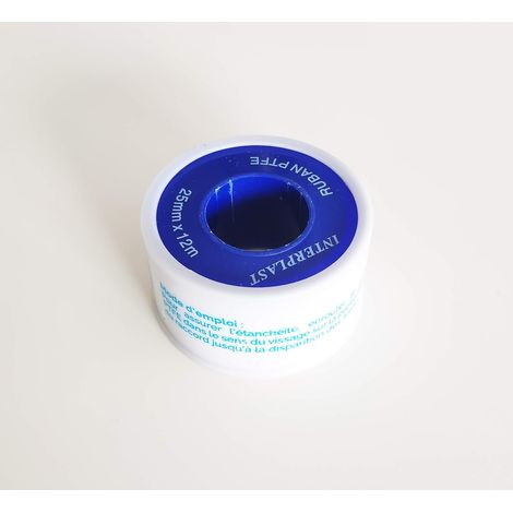 Téflon / PTFE 25 mm x 12m Interplast / étanchéité des raccords filetés. (1/2)