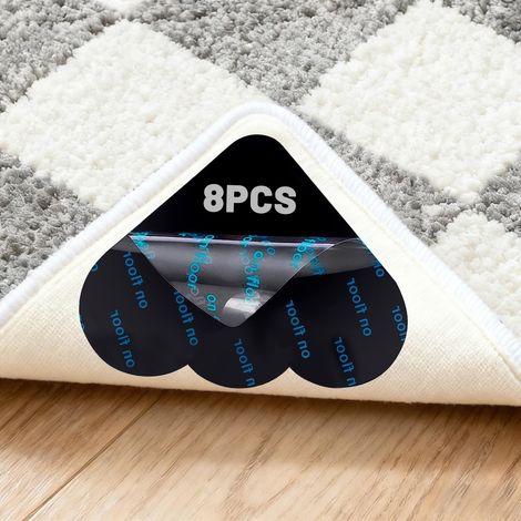 8PCS Rug Grippers, Anti Derapant Tapis Lavable, Anti Glisse Réutilisable pour Revêtements de Sol Stratifiés, Parquets, Carrelages (Forme de Nuage Triangulaire) (1/5)