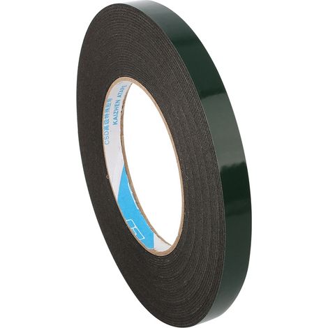 10 m extra starkes, wasserfestes, selbstklebendes, doppelseitiges Schaumstoffklebeband, schwarz (1/5)