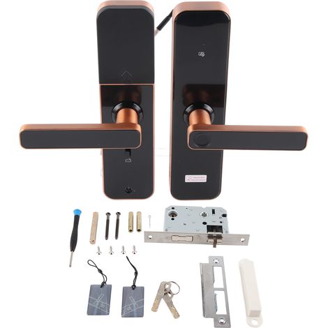 Serrure connectée WiFi Tuya Biométrique Aluminium Serrure intelligente avec empreinte digitale, code et badge pour porte d'entrée (1/5)