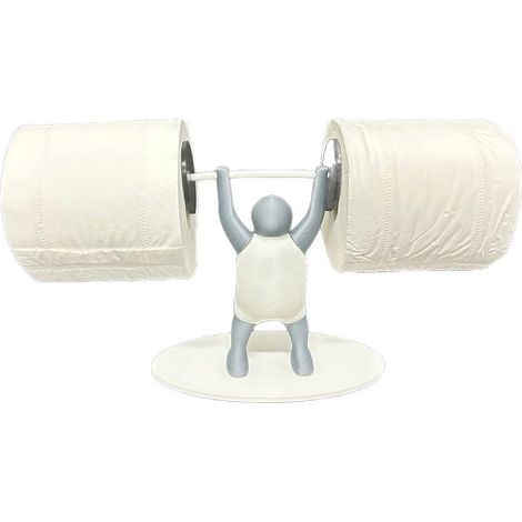 Porte-papier toilette ludique, motif haltérophile, éléments de fitness, décoration de salle de bain 3D (1/5)