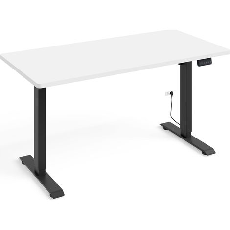 Scrivania regolabile in altezza elettricamente 120x65 nero/bianco opaco (1/4)