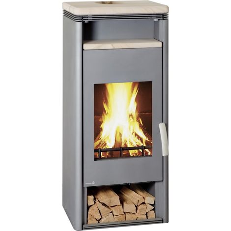 Kaminofen Typ10180-Fulgor OF-W gussgr.Warmhaltef.Sandst.8kW