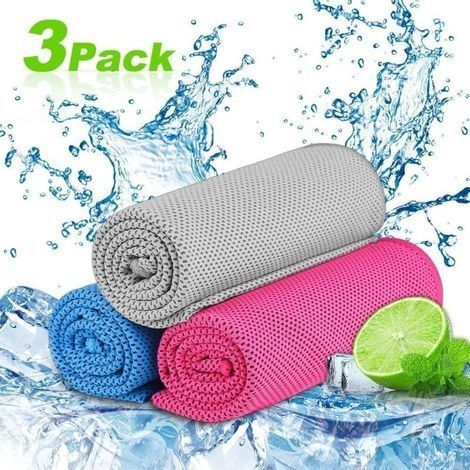 Serviettes rafraîchissantes sport (lot de 3) – microfibre – yoga/voyage/escalade/golf/football/tennis/sports plein air (1/4)