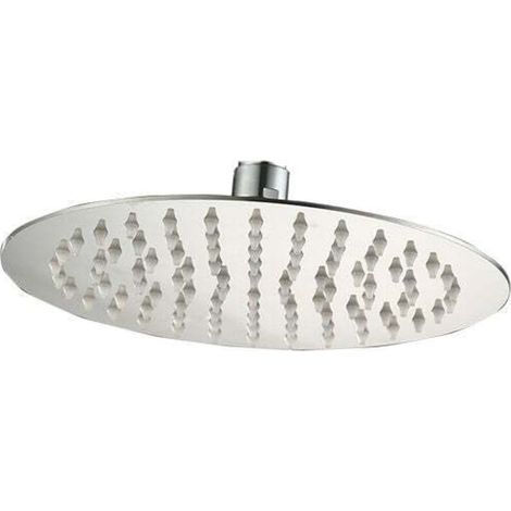 15 cm Duschkopf - Runder Hochdruck-Duschkopf aus Edelstahl 201, der auch bei niedrigem Wasserdruck für ein komfortables Duscherlebnis sorgt - Zur Wand- oder Deckenmontage geeignet (verchromt).