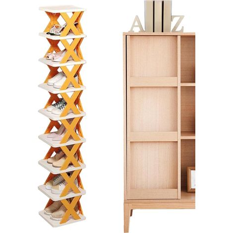 Vertical Shoe Rack, 9-Tier Organizer, Space-Saving Design, 10.43x10.04x50.98 in No Assembly Required, Multi-Functional Slipper Holder, Ideal for Closet, Small Apartment, RV Storage (1/5)
