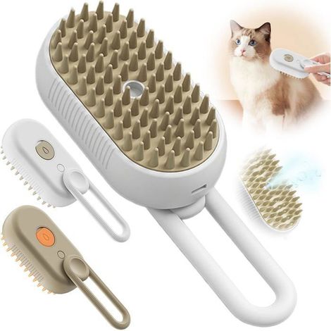 Brosse vapeur pour chat, brosse 3 en 1, brosse vapeur pliable, brosse multicolore pour chat