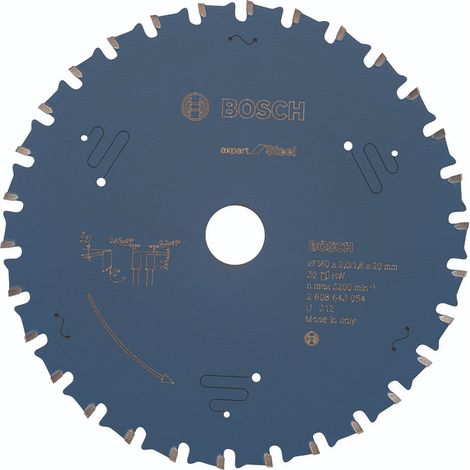BOSCH DISCO SIERRA EXPERT ACERO Diámetro disco x eje (mm) 160x20 Número de dientes 30