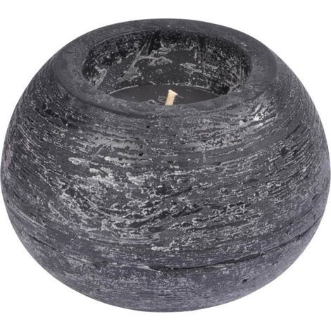 Bougie Boule Déco "Rustique" 13cm Noir