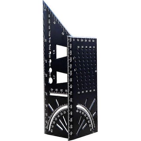 Équerre de menuisier 3D, règle d'angle en alliage d'aluminium 45°-90°, règle de mesure pour le travail du bois (1/5)
