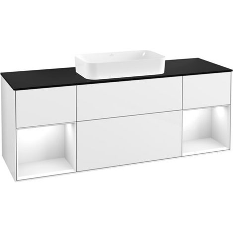 V&B Waschtischunterschrank Abdeckplatte bla m Finion 160x60cm, Reg glo wh. Lac, glo wh. Lac (1/2)