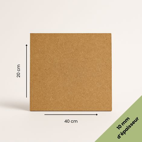 Plaque MDF brute 20x40 cm (200x400 mm) - Épaisseur 10 mm - Découpe bois rectangulaire pour bricolage, déco, maquette, DIY (1/5)