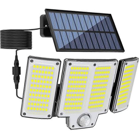 Solar-Wandleuchte mit 280 LEDs, Bewegungsmelder und Solar-Flutlicht mit 3 einstellbaren Beleuchtungsmodi für den Garten (1/5)