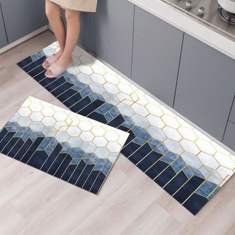 Tapis Cuisine - 40x60 cm et 40x120 cm - Antidérapant - Pour Evier Cuisine Salle De Bain Toilette Bureau - 2 Pièces (1/5)