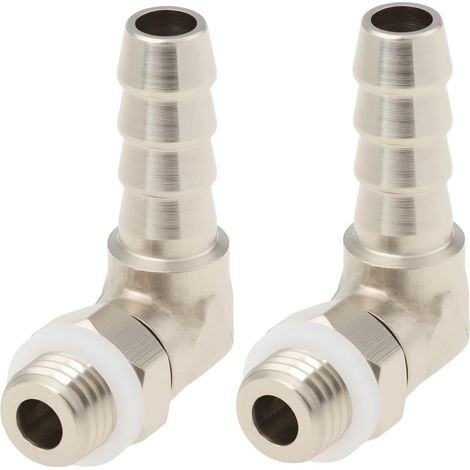 2 Pièces Raccord Cannelé Coudé en Cuivre Nickelé Filetage Mâle M8x1 6 Mm pour Conduites d'air d'eau de Carburant Et de Gaz (1/5)