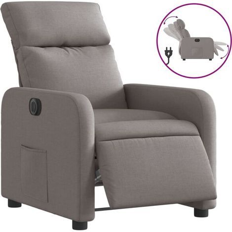 Chaise longue électrique réglable en tissu beige – Lit de relaxation avec dossier inclinable, repose-pieds et contrôle tactile, idéale pour salon ou chambre (1/5)