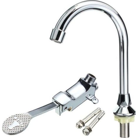 Salle de bains laboratoire bassin robinet cuivre pied pédale laiton bassin mélangeur robinet d'eau robinets unique eau froid (1/4)