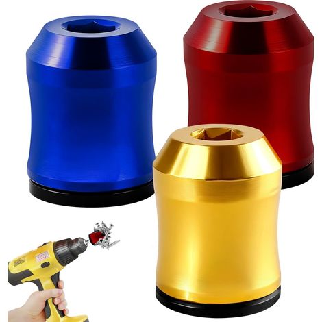 Lot de 3 anneaux magnétiques pour embouts de tournevis, porte-embouts amovibles pour perceuses  Porte-embouts universel pour tournevis hexagonaux et embouts de vissage  Porte-vis en alliage