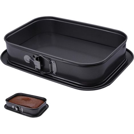 Rectangular Springform Cake Tin, Non-Stick Leak-Proof Bakeware with Removable Loose Base, 29x19cm for Cheesecake, Quiche & Desserts