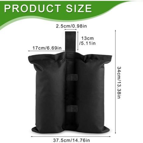 Lot de 4 sacs de lestage sable pour tonnelle - Oxford 800D, PVC imperméable, fixation pied pour sécuriser auvents, tentes, parasols (1/5)