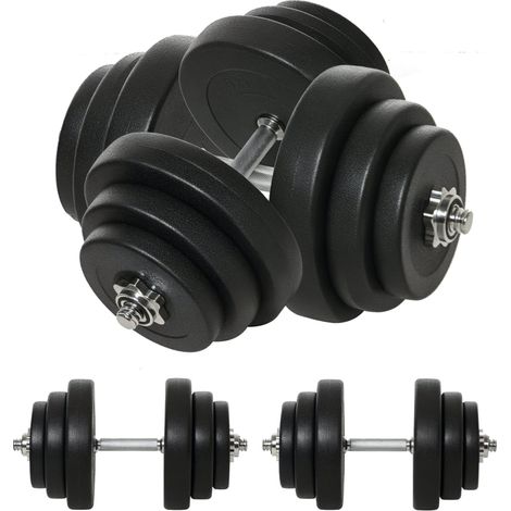 Haltères réglables 40 kg avec 12 disques, set musculation maison entraînement complet (1/5)