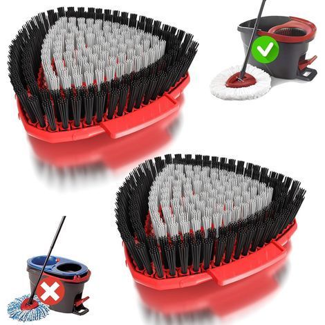 2 Packs Tête De Brosse Compatible Vileda Turbo Easywring 1 Réservoir Nettoyage Sols Durs Cuisine Salle De Bain (1/5)