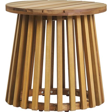 Table basse ronde en bois massif D40 cm  - NASSAU