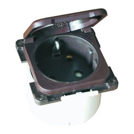 Prise intérieure avec volet de protection gris 12 V / 230 V