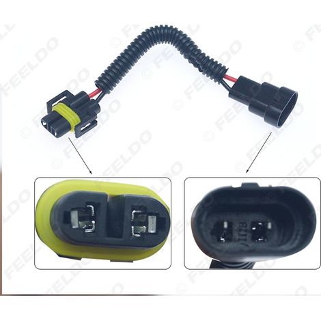 Câble adaptateur mâle/femelle pour douille de lampe LED/HID automobile 9005/9006/9012 femelle vers H11 mâle