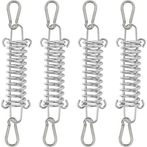 4-teiliges Spannfeder-Set mit Doppelhaken, Spannfeder-Sonnensegel-Spannvorrichtung mit 8 Karabinerhaken für Planen, Zelte, Metallgitter, Sonnensegel, Markisen (1/5)